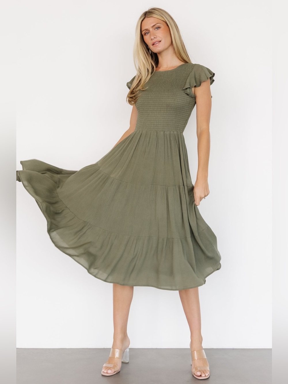 Baltic Born Loretta Smocked Midi Dress - Picture 4 of 11